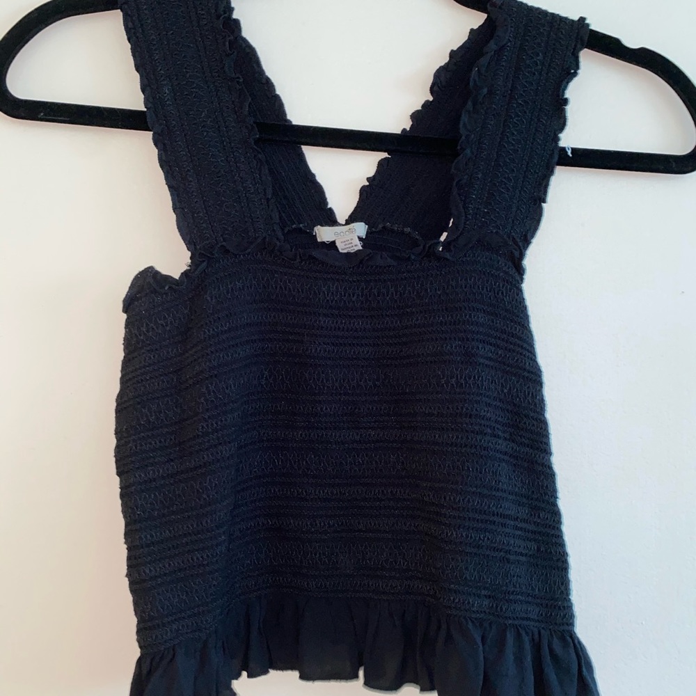 Black ruffle top
